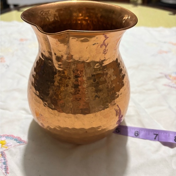 Hammered Copper Pitcher with Brass Handle - Picture 8 of 9